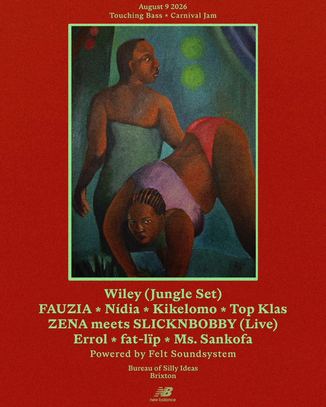 TB Carnival Jam 2026: Wiley (Jungle Set), FAUZIA, Nídia, Kikelomo, ZENA meet SLICKNBOBBY & More