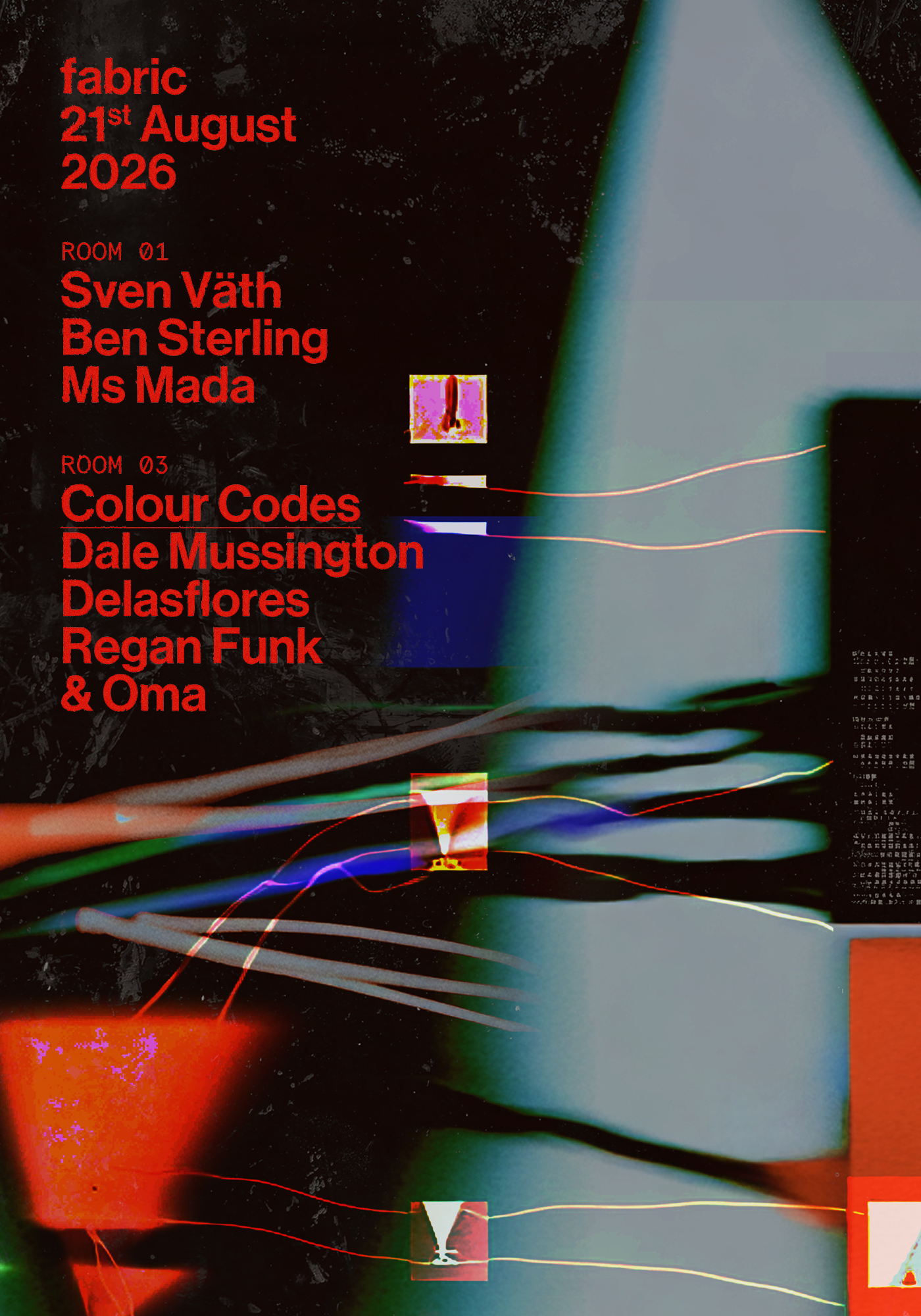 fabric: Sven Väth, Ben Sterling, Ms Mada, Dale Mussington, DELASFLORES, Regan Funk & Oma